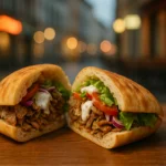 Kebab w bułce na stoliku w Bydgoszczy – ranking najlepszych kebabów w mieście